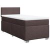 vidaXL Pat box spring cu saltea, maro &icirc;nchis, 100x200 cm, textil