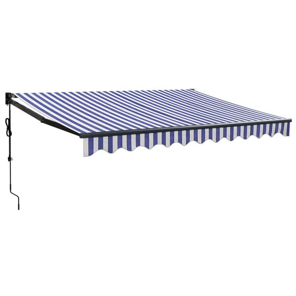 vidaXL Copertină retractabilă automată, albastru și alb, 3x2,5 m