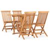 vidaXL Set mobilier de exterior pliabil, 5 piese, lemn masiv de tec