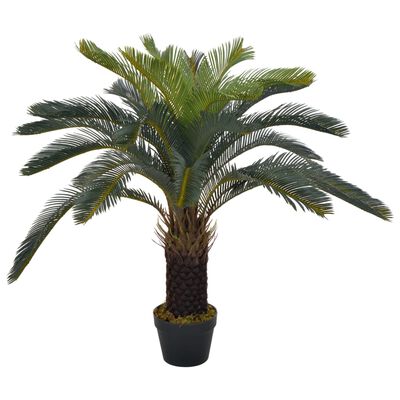 vidaXL Plantă artificială palmier cycas cu ghiveci, verde, 90 cm
