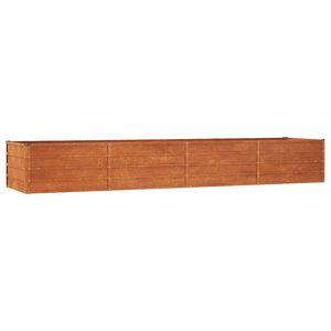 vidaXL Strat &icirc;nălțat de grădină, ruginiu, 320x80x45 cm, oțel corten