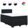 vidaXL Pat box spring cu saltea, negru, 120x200 cm, catifea