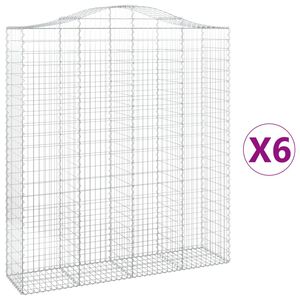 vidaXL Coșuri gabion arcuite, 6 buc, 200x50x220/240cm, fier galvanizat