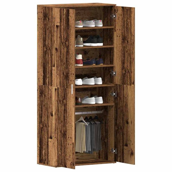 vidaXL Dulap pentru pantofi Lemn vechi 80 x 39 x 178 cm Lemn compozit