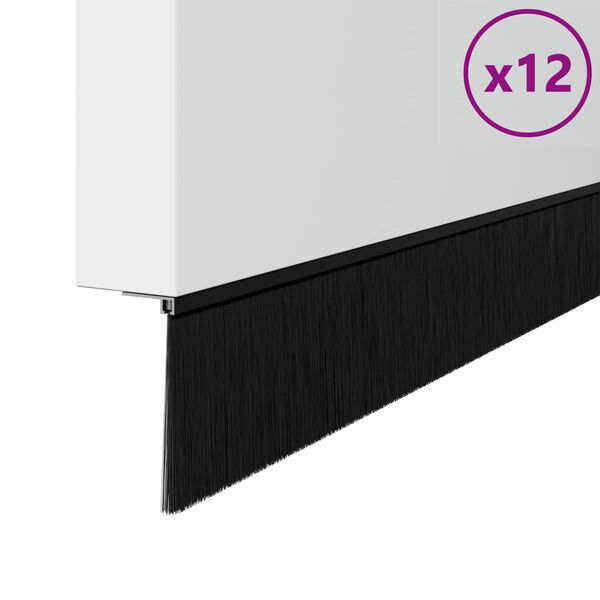 vidaXL Dopuri pentru uși autoadezive 12 pcs Negru 100 cm