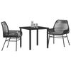 vidaXL Set de masă pentru grădină cu pernă 3 pcs Negru poliratan