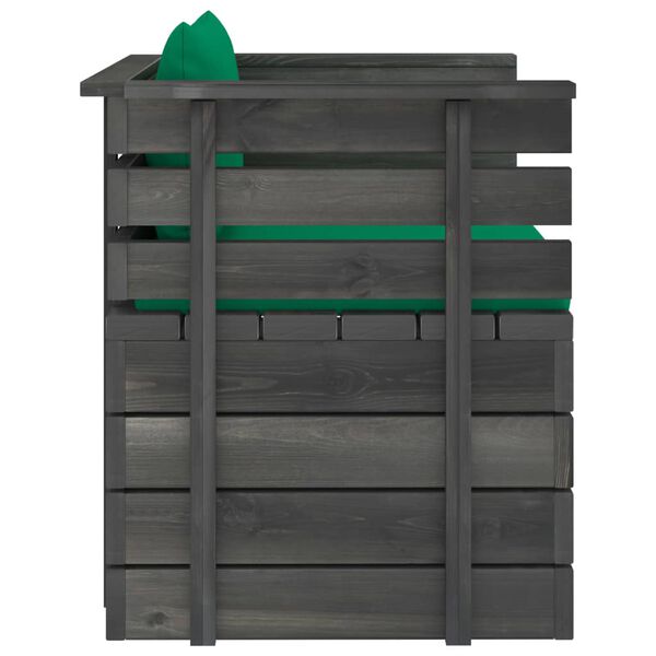 vidaXL Fotoliu de grădină cu perne, lemn de pin