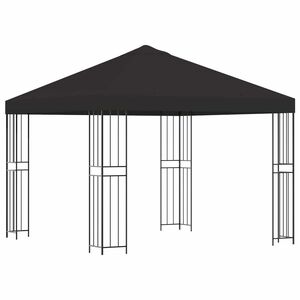 vidaXL Foișor 3 x 3 m Antracit Poliester și oțel 190 gsm