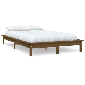 vidaXL Cadru de pat, maro miere, 160x200 cm, lemn masiv de pin