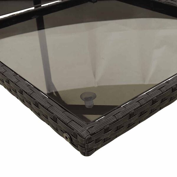 vidaXL Set mobilier de grădină cu perne, 9 piese, negru, poliratan