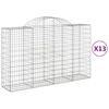 vidaXL Coșuri gabion arcuite 13 buc, 200x50x120/140 cm,fier galvanizat