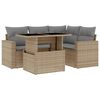 vidaXL Set canapele de grădină cu perne, 5 piese, bej, poliratan