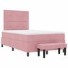 vidaXL Pat cu arcuri cu saltea cu headboard Roz 120 x 190 cm Catifea