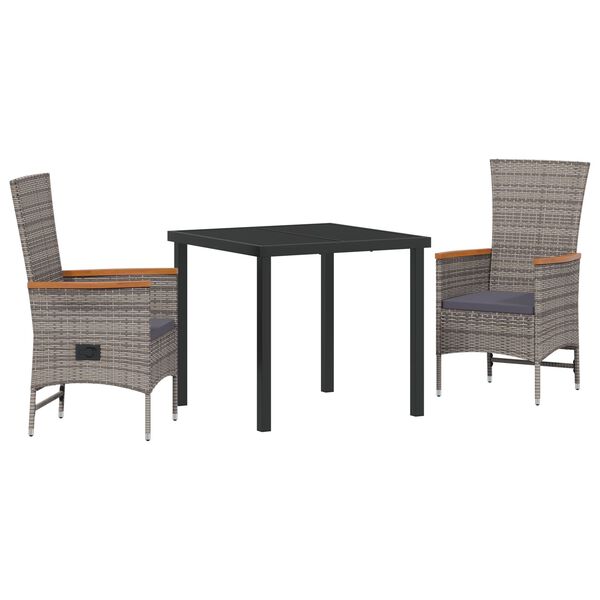 vidaXL Set de masă pentru grădină 5 pcs Gri Oțel vopsit electrostatic