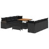 vidaXL Set de canapele pentru grădină 11 pcs Negru poliratan