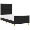 vidaXL Cadru de pat cu headboard Negru 100 x 200 cm țesătură