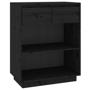 vidaXL Dulap consolă, negru, 60x34x75 cm, lemn masiv de pin