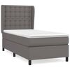 vidaXL Pat box spring cu saltea, gri, 80x200 cm, piele ecologică