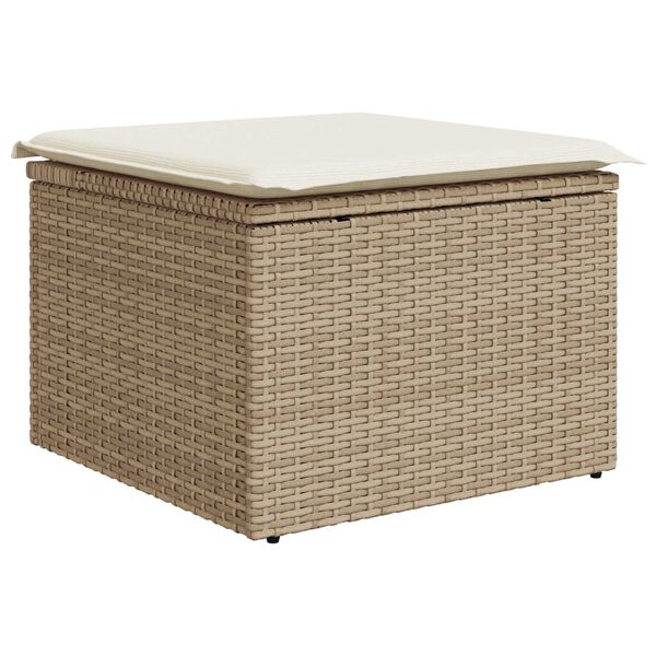 vidaXL Set de canapele pentru grădină cu pernă 8 pcs Bej Rattan poli