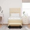vidaXL Pat cu arcuri cu saltea cu headboard Crem 100 x 200 cm țesătură