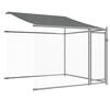 vidaXL Cușcă c&acirc;ini cu acoperiș și uși, gri, 4x2x2 m, oțel galvanizat