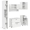 vidaXL Set de mobilier pentru baie cu sertar cu raft 5 pcs Alb lucios