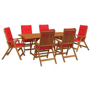 vidaXL Set de dining pentru grădină, 7 piese natural