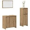 vidaXL Set mobilier de baie, 3 piese, stejar artizanal, lemn prelucrat
