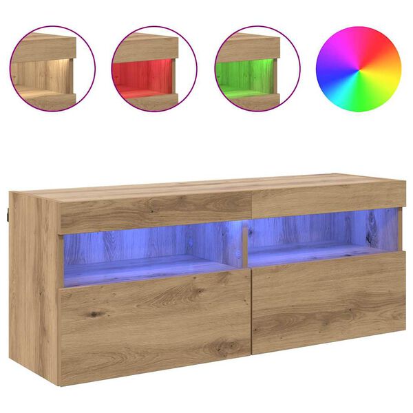 vidaXL Dulap TV de perete Pe perete Stejar Artizanal 100 x 30 x 40 cm