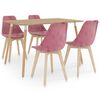 vidaXL Set de masă, 5 piese, roz