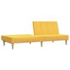 vidaXL Canapea extensibilă 2 locuri, cu taburet, galben, textil