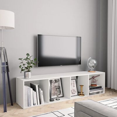 vidaXL Bibliotecă/Comodă TV, alb, 143x30x36 cm