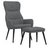 vidaXL Scaun de relaxare cu taburet, gri deschis, material textil