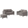 vidaXL Set de canapele cu perne, 3 piese, gri taupe, textil