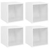 vidaXL Comode TV, 4 buc., alb, 37x35x37 cm, PAL