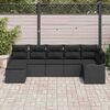 vidaXL Set de canapele pentru grădină cu pernă 7 pcs Negru Rattan poli