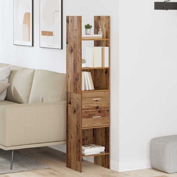 vidaXL Dulap pentru cărți Lemn vechi 40 x 35 x 180 cm Lemn compozit