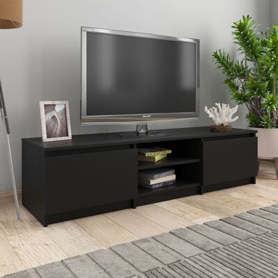 vidaXL Comodă TV, negru, 140 x 40 x 35,5 cm, PAL