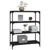 vidaXL Bibliotecă, negru, 80x33x100 cm, lemn prelucrat și oțel