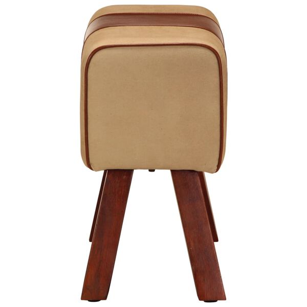 vidaXL Bancă Bok gimnastică maro 58cm piele naturală/lemn masiv mango