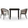 vidaXL Set mobilier de grădină, 3 piese, maro