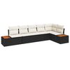 vidaXL Set de canapele pentru grădină 6 buc. Negru Rattan poli