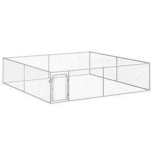 vidaXL Padoc pentru c&acirc;ini de exterior, 4 x 4 x 1 m, oțel galvanizat