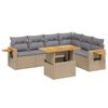 vidaXL Set canapele de grădină, 7 piese, cu perne, bej, poliratan