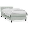 vidaXL Pat box spring cu saltea, gri deschis, 100x220 cm, catifea
