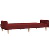 vidaXL Canapea extensibilă cu 2 locuri, roșu vin, material textil