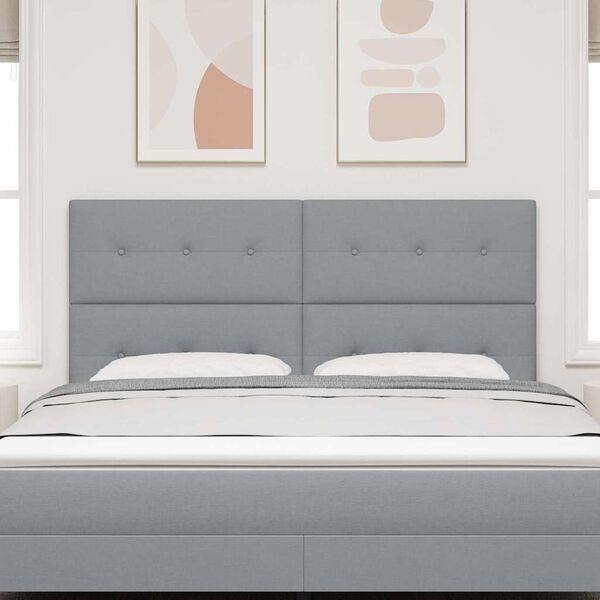 vidaXL Cap de pat cu &icirc;nălțime ajustabilă Gri deschis 180 cm țesătură