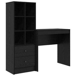 vidaXL Birou Stejar Negru 125,5 x 40 x 127 cm 2 buc.