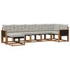 vidaXL Set de canapele de exterior 7 buc. Natural și gri deschis