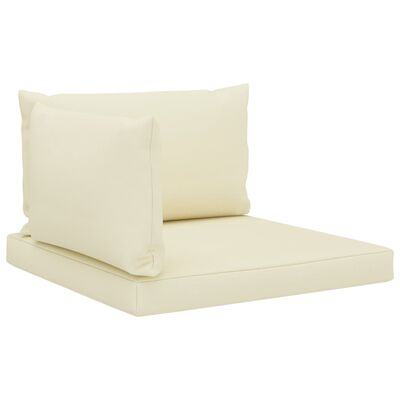 vidaXL Perne de canapea din paleți, 3 buc., crem, material textil
